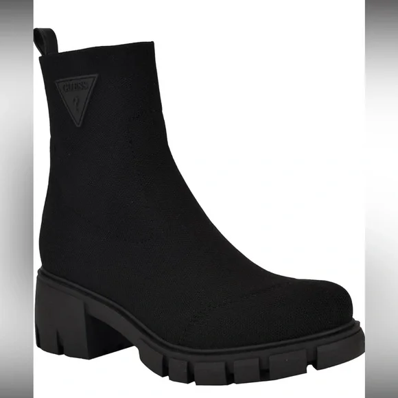 Guess Black Stretch Chelsea Lug Ankle Boots - Picture 2 of 11